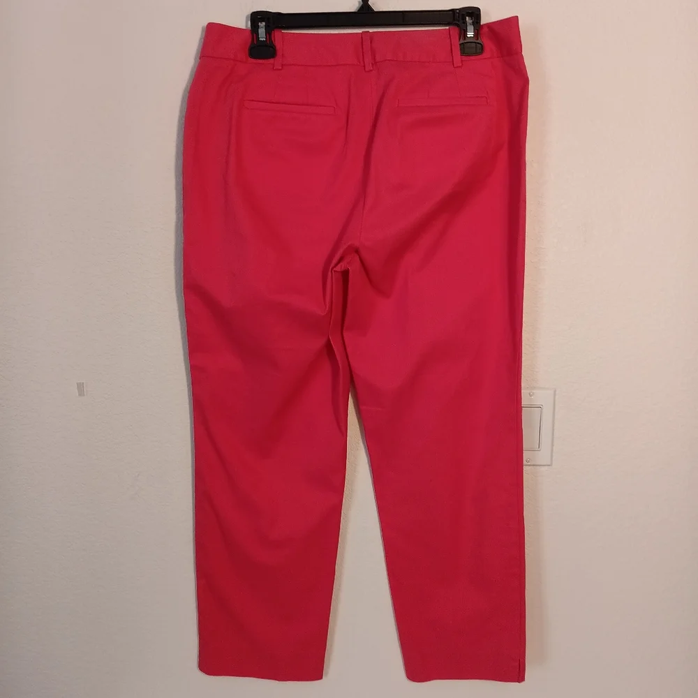 Talbots The Perfect Crop Pants Women's Size 8 Bright Pink Style ID245 Stretch - Picture 9 of 9